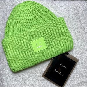 New Lime Green Acne Studios Beanie 